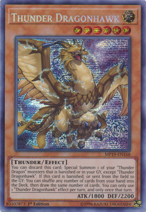 Thunder Dragonhawk [MP19-EN168] Prismatic Secret Rare | Exor Games Summserside