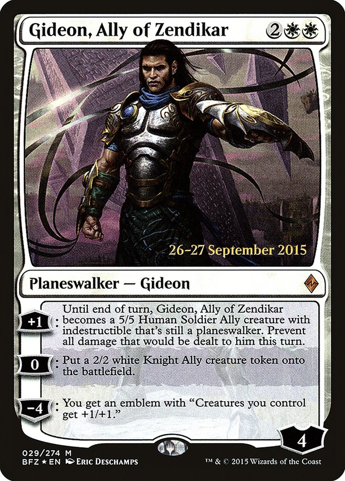 Gideon, Ally of Zendikar  [Battle for Zendikar Prerelease Promos] | Exor Games Summserside