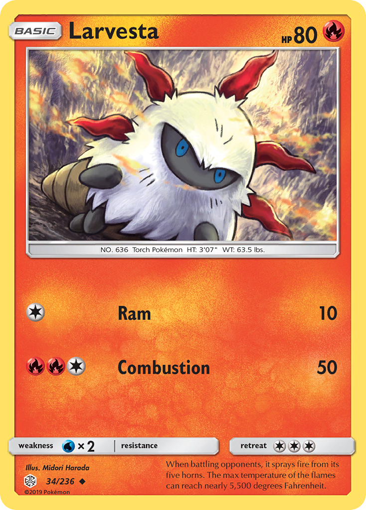 Larvesta (34/236) [Sun & Moon: Cosmic Eclipse] | Exor Games Summserside