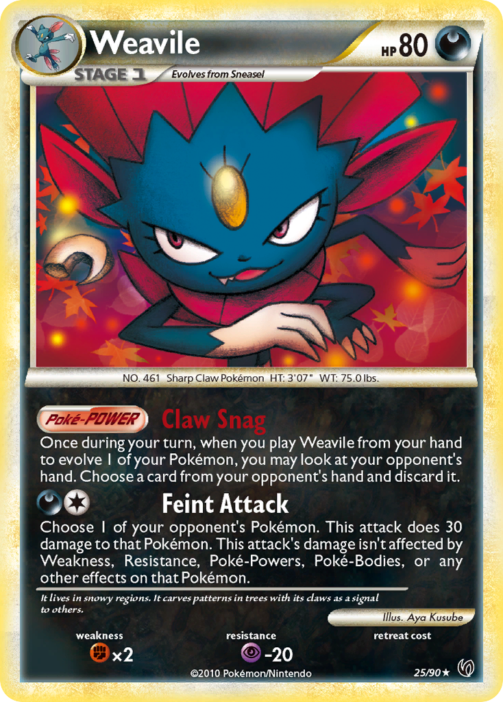 Weavile (25/90) [HeartGold & SoulSilver: Undaunted] | Exor Games Summserside