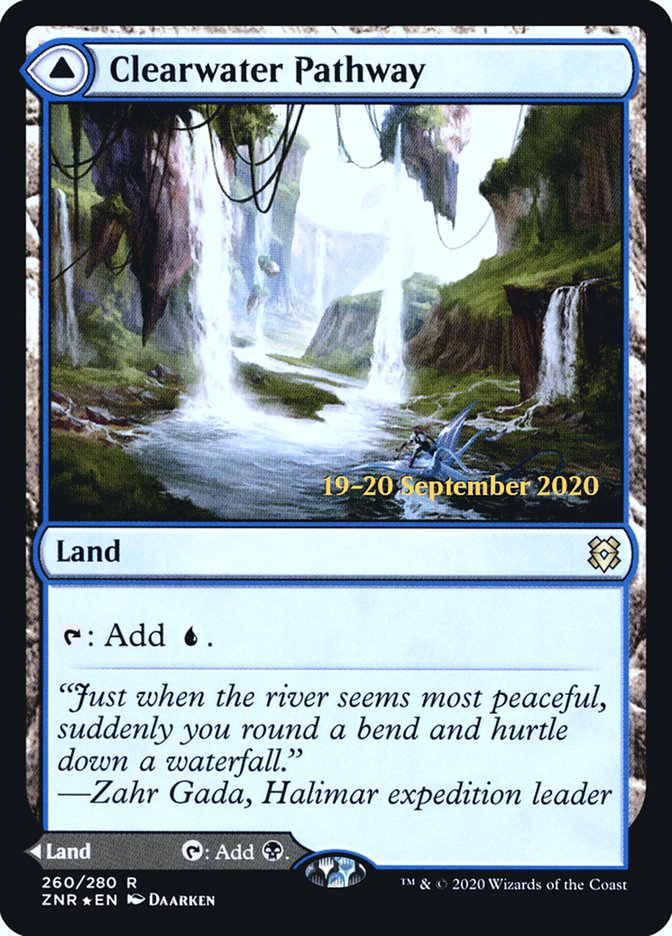 Clearwater Pathway // Murkwater Pathway  [Zendikar Rising Prerelease Promos] | Exor Games Summserside