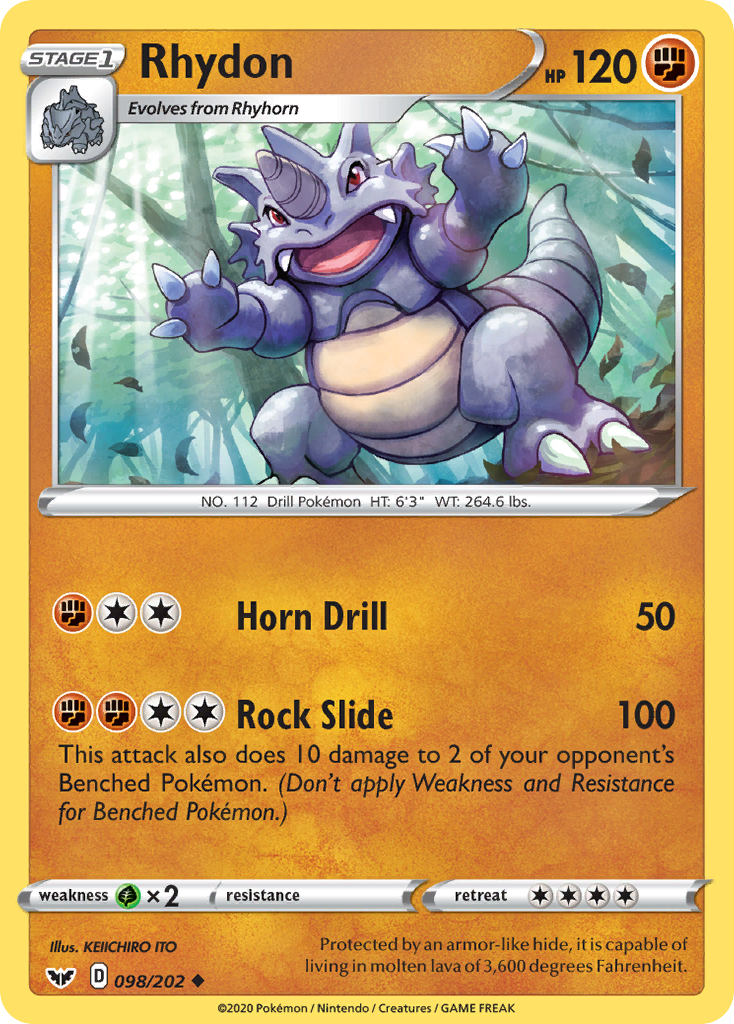 Rhydon (098/202) [Sword & Shield: Base Set] | Exor Games Summserside