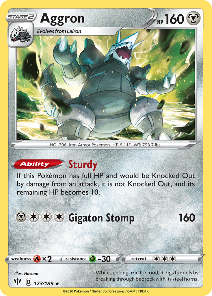 Aggron (123/189) [Sword & Shield: Darkness Ablaze] | Exor Games Summserside