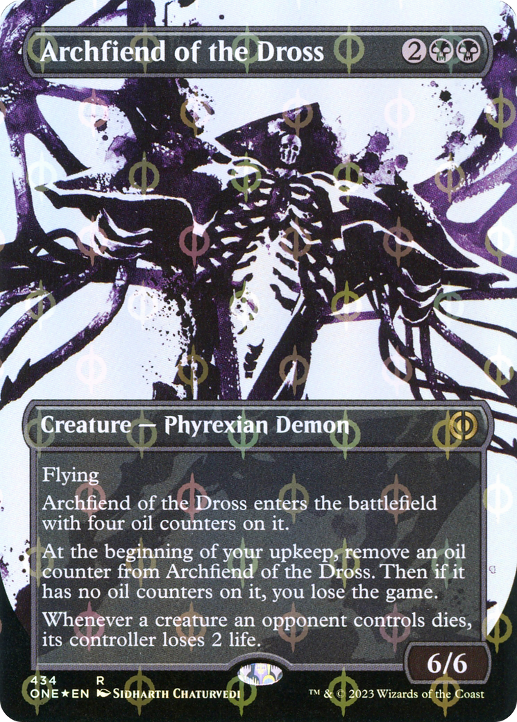 Archfiend of the Dross (Borderless Ichor Step-and-Compleat Foil) [Phyrexia: All Will Be One] | Exor Games Summserside