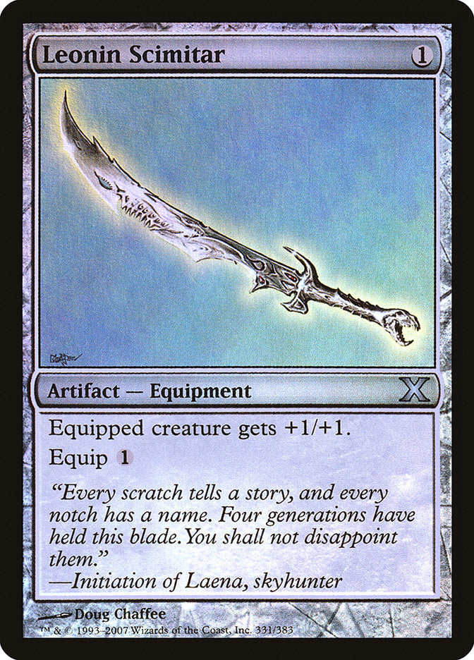 Leonin Scimitar (Premium Foil) [Tenth Edition] | Exor Games Summserside