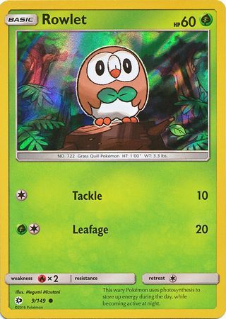 Rowlet (9/149) (Water Web Holo) [Sun & Moon: Base Set] | Exor Games Summserside