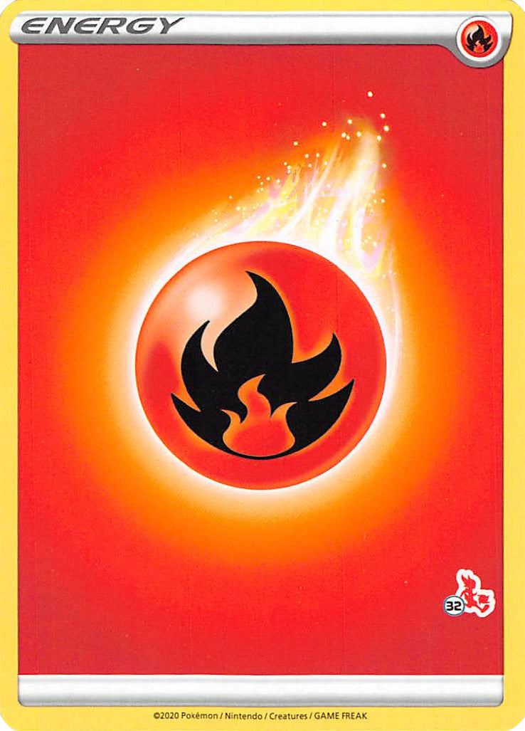 Fire Energy (Cinderace Stamp #32) [Battle Academy 2022] | Exor Games Summserside