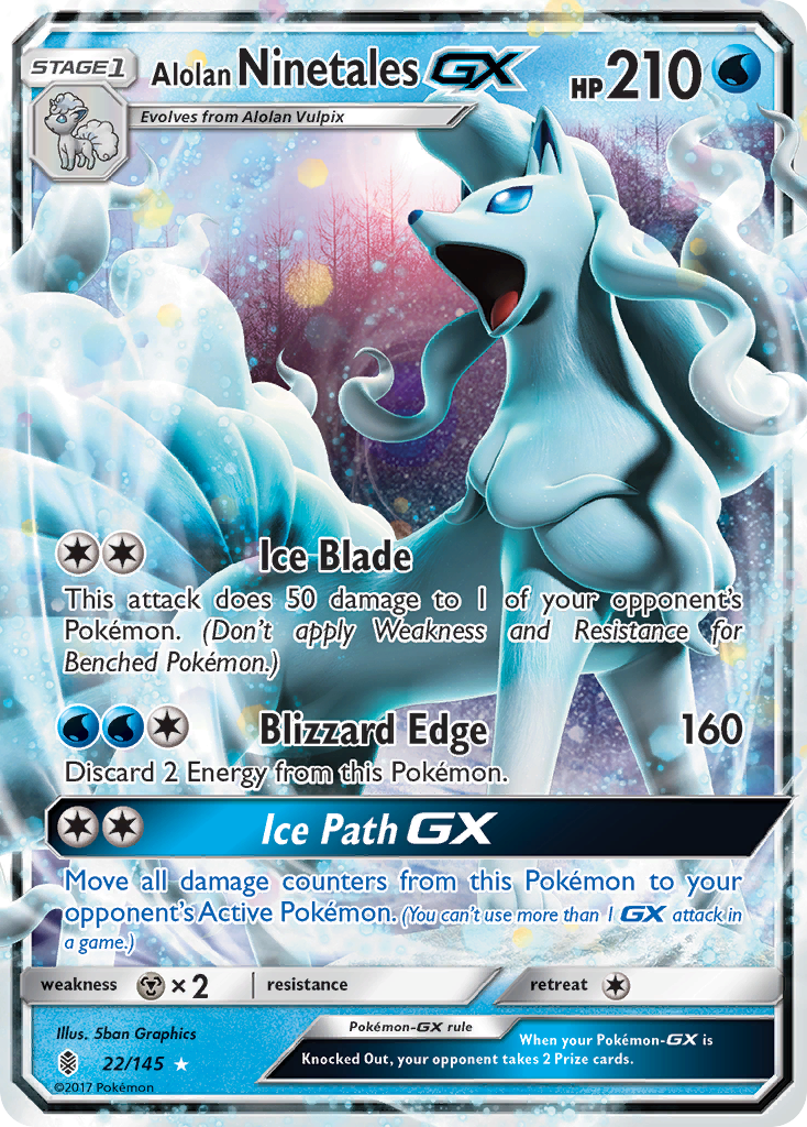 Alolan Ninetales GX (22/145) [Sun & Moon: Guardians Rising] | Exor Games Summserside