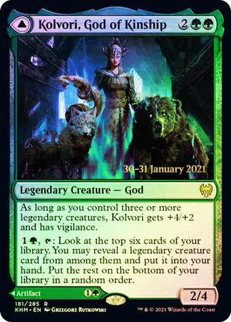 Kolvori, God of Kinship // The Ringhart Crest   [Kaldheim Prerelease Promos] | Exor Games Summserside